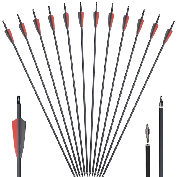 6 - 12pcs Carbon Arrows 31.5 inch ID 6.2mm 1